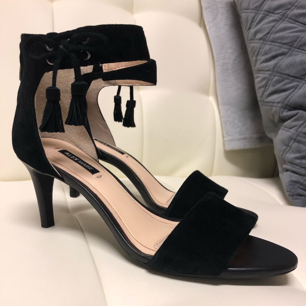 Alex Marie Black Tassel Heels